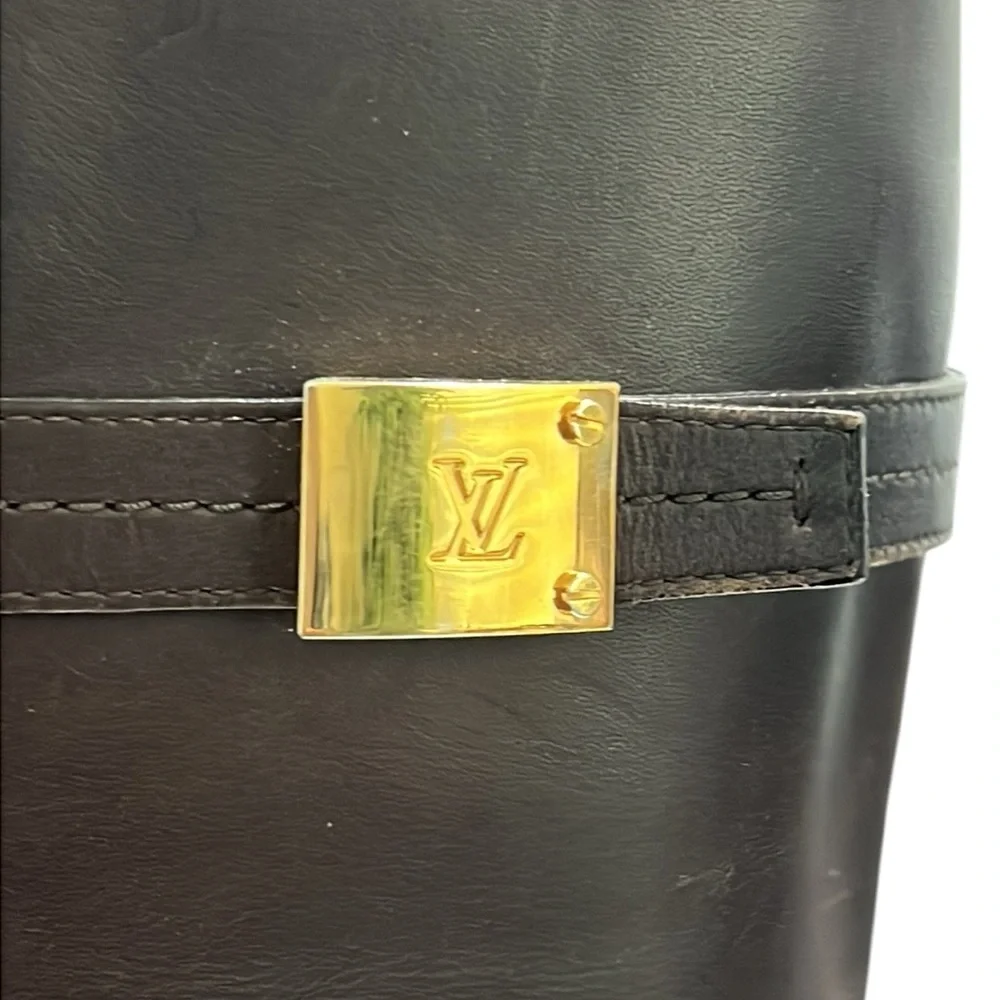 Louis Vuitton Brown Leather Knee Length Boots Size 37.5